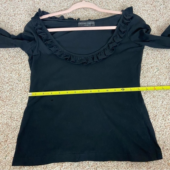 Caroline constant Kenzie ruffle trim top black 17030 - Picture 8 of 13
